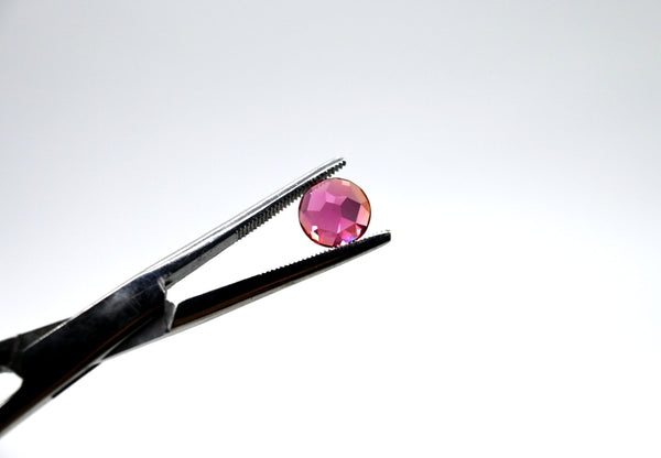 Faceted Padparadscha Sapphire Semi-Spheres