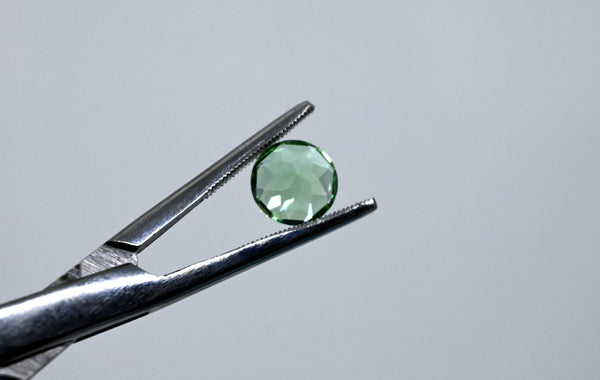 Faceted Emerald Green Sapphire Semi-Spheres