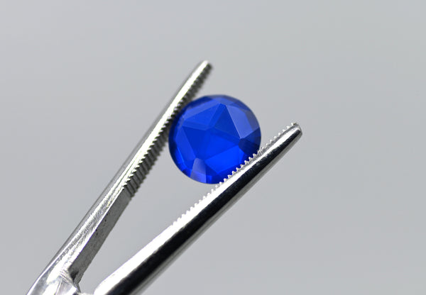 Faceted Blue Sapphire Semi-Spheres