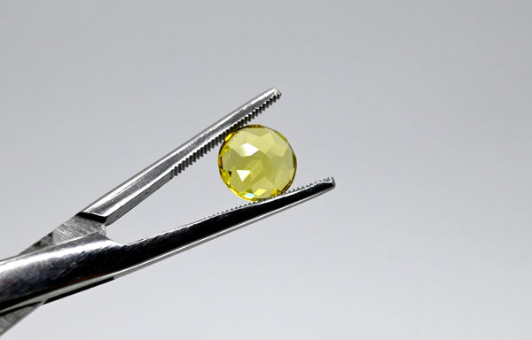 Faceted Yellow Gold Sapphire Semi-Spheres